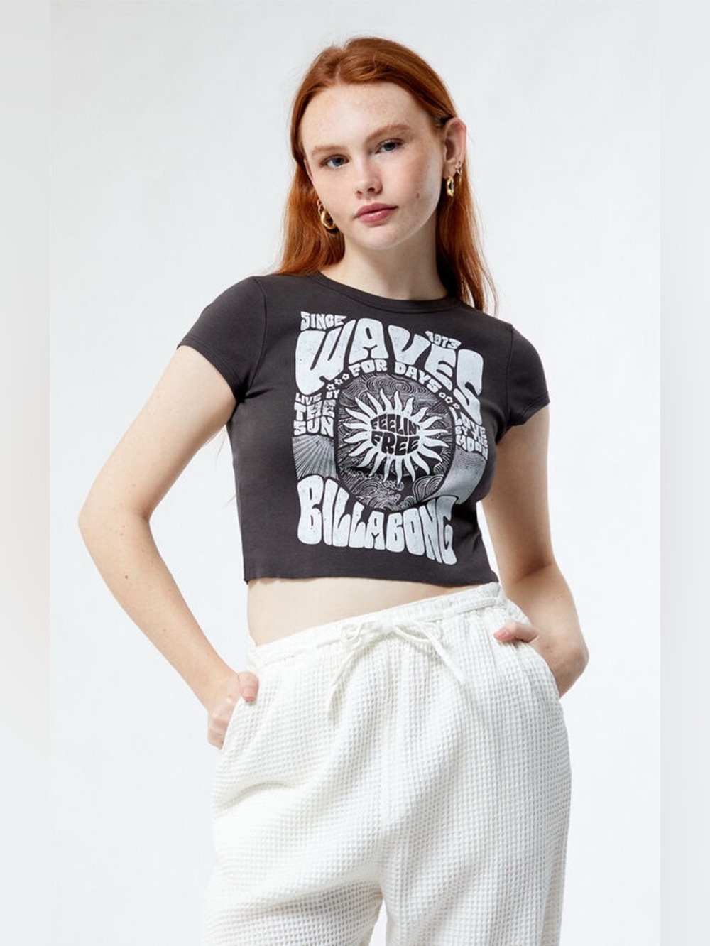 Billabong Live By the Sea cropped Graphic Baby Tee